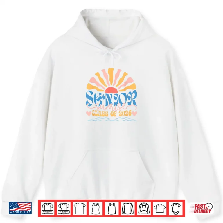 Hoodie Senior Sunrise 2026 Boho Colorful High School Jenior Retro Shirt