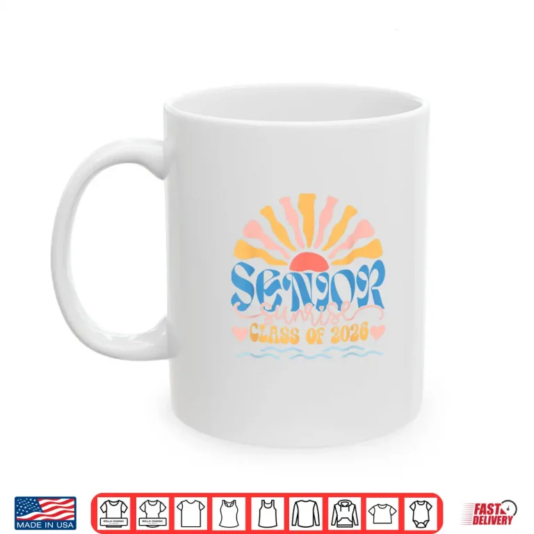 Mug Senior Sunrise 2026 Boho Colorful High School Jenior Retro Shirt