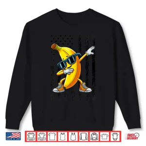 Sweatshirt Dabbing Banana Vintage American Flag Shirt