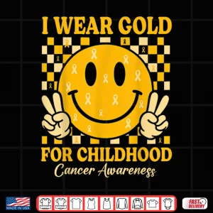 Design I Wear Gold for Childhood Cancer Awareness Gold Ribbon Shirt