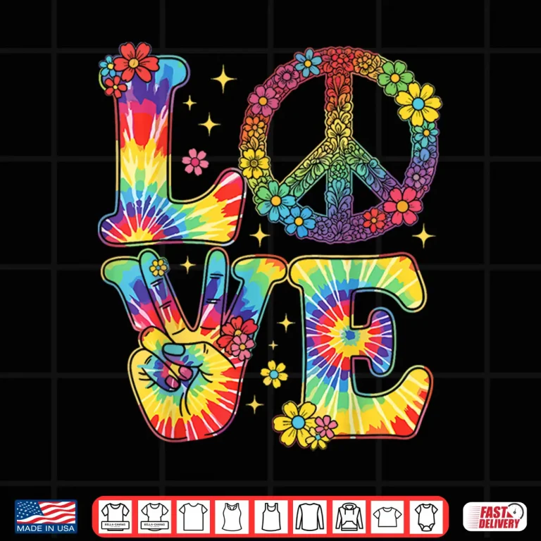 Design Love Peace Sign Tie Dye Hippie Shirt
