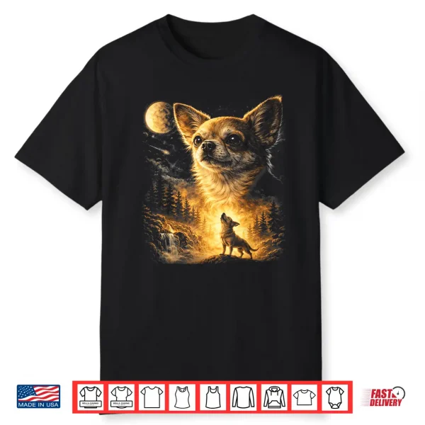 Chihuahua Howling To The Moon Vintage Funny Chihuahua Dog Shirt