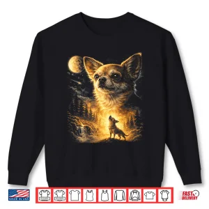 Sweatshirt Chihuahua Howling To The Moon Vintage Funny Chihuahua Dog Shirt