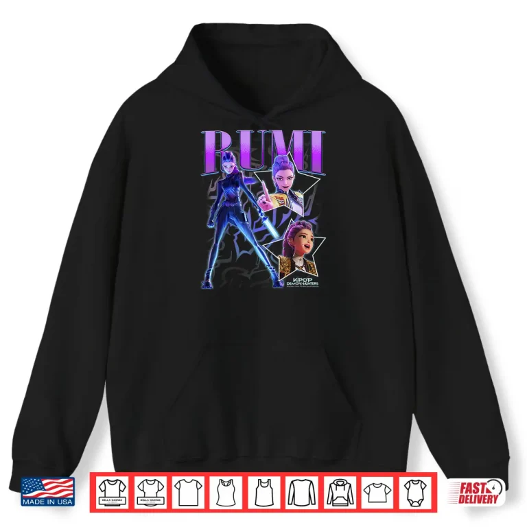 Hoodie Rumi Showcase Retro Neon Poster KPop Demon Hunter Shirt