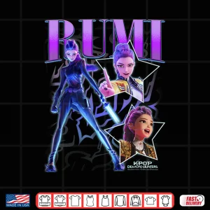 Design Rumi Showcase Retro Neon Poster KPop Demon Hunter Shirt