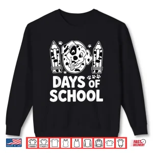 Sweatshirt 100 Days Of School Dalmatian Dog Boy Kid 100Th Day Of School Shirt 2