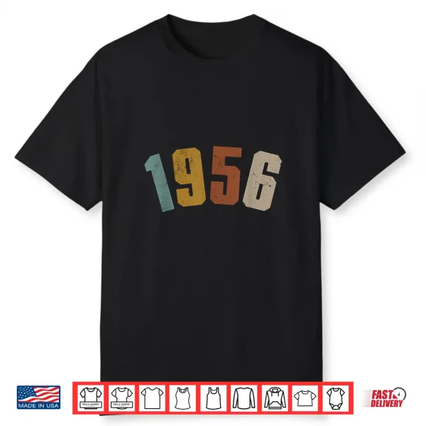1956 Retro Vintage 70Th Birthday Gift For Men Women Classic Shirt