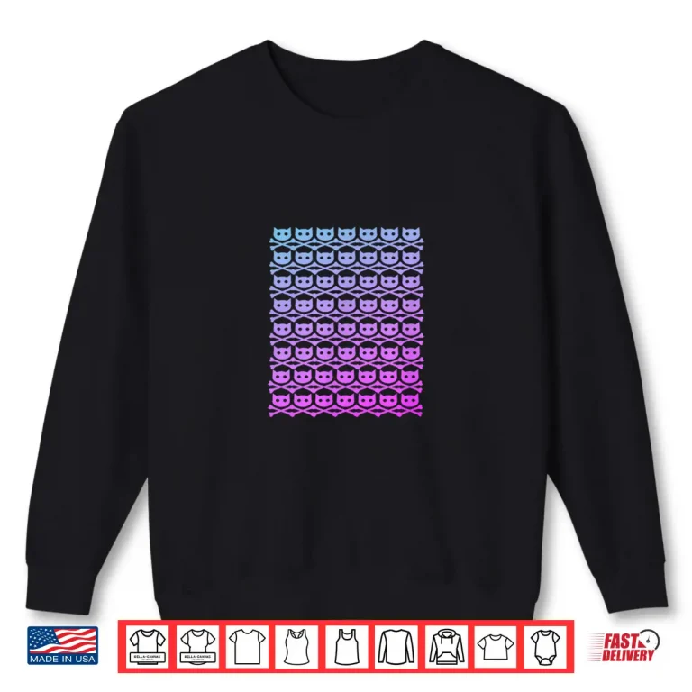 Sweatshirt Buddycatafk All Over Skull Logo Pink Fade Dark Shirt