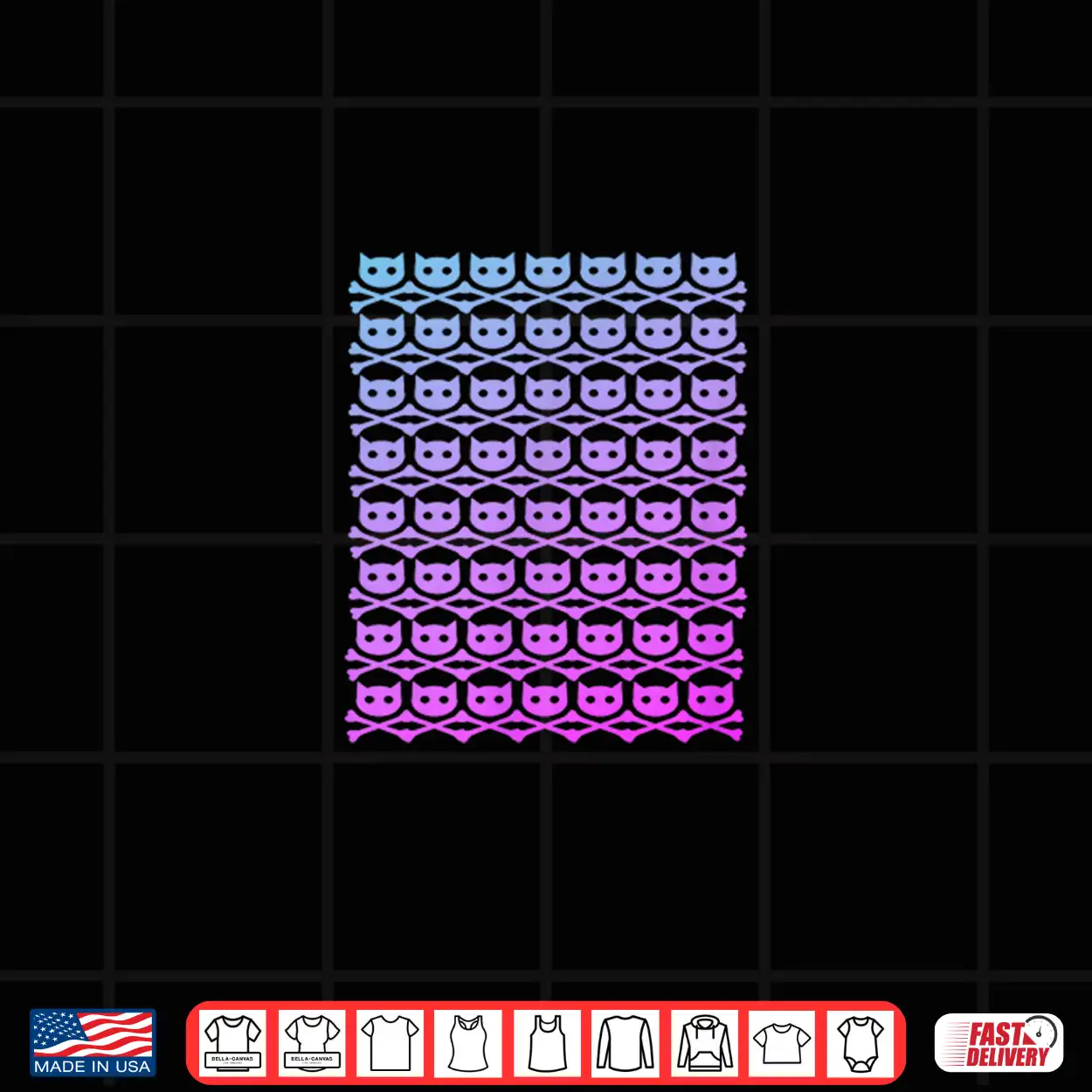 Buddycatafk All Over Skull Logo Pink Fade Dark Shirt Buddycatafk All Over Skull Logo Pink Fade Dark Shirt