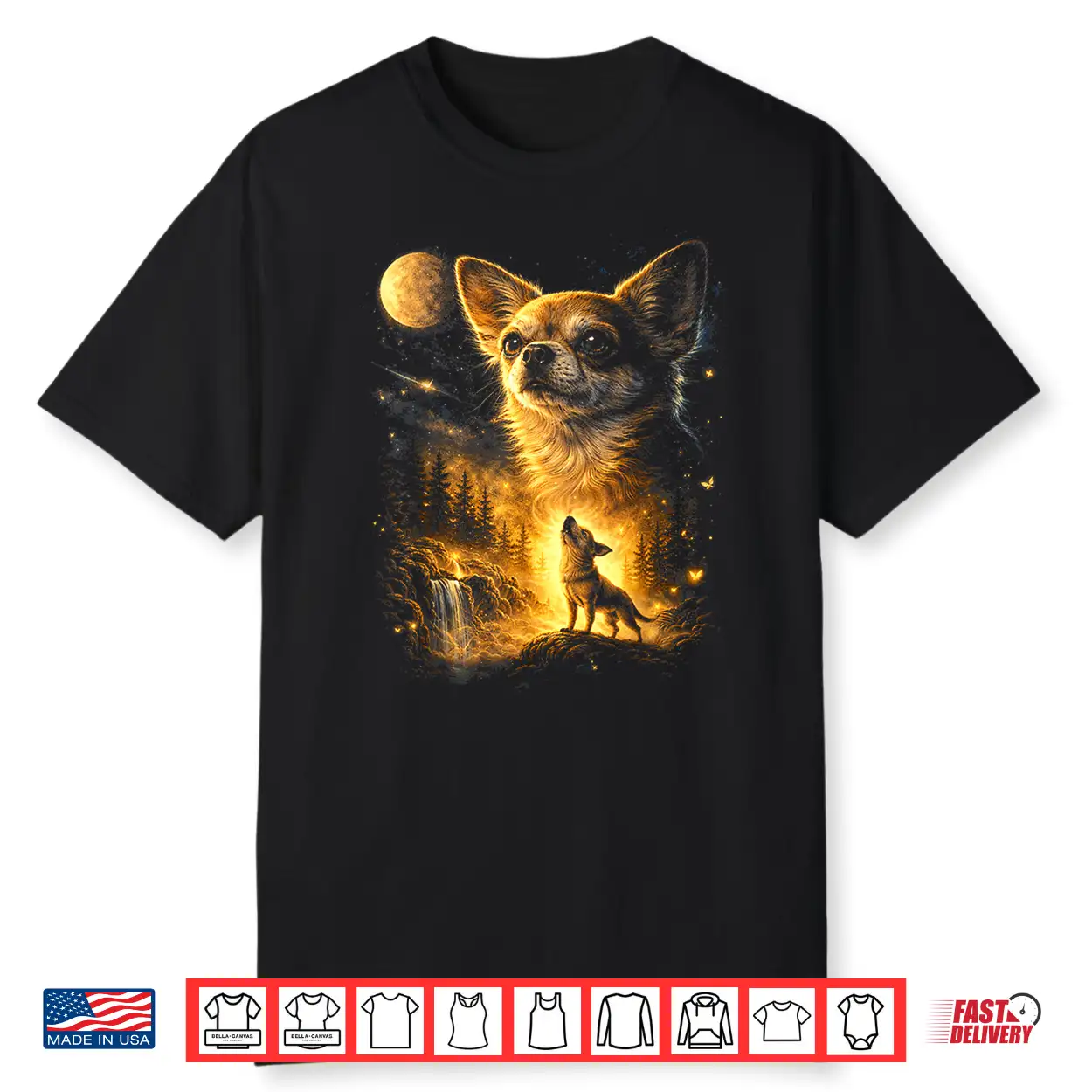 Funny Chihuahua Howling At The Moon Mystical Art Shirt Funny Chihuahua Howling At The Moon Mystical Art Shirt