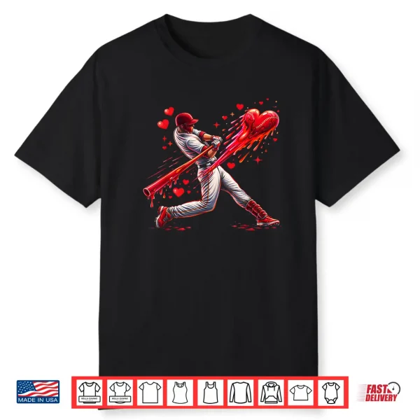 Valentine Baseball Player Drip Shirt
