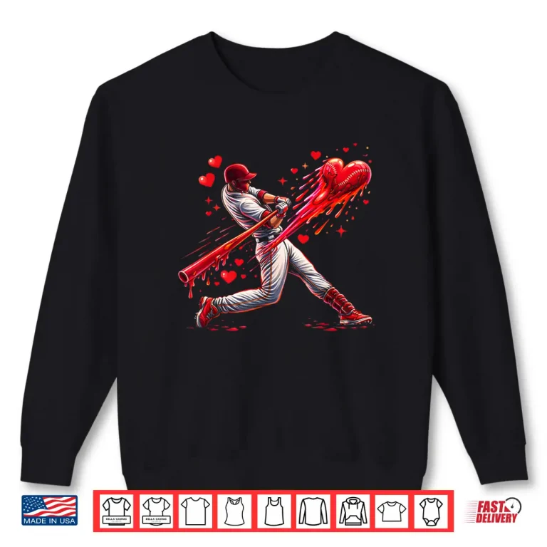 Sweatshirt Valentine Baseball Player Drip Shirt