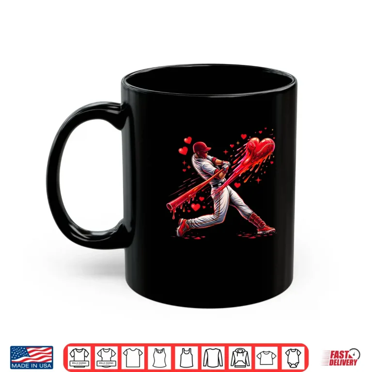 Mug Valentine Baseball Player Drip Shirt