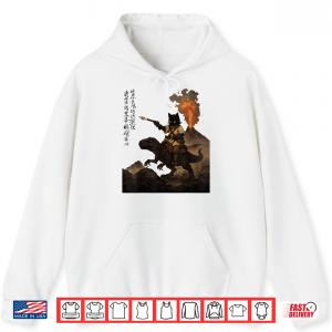 Hoodie Calligraphy Cat Dinosaur Volcanic Eruption Cat
