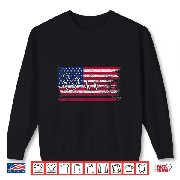 Sweatshirt American Flag Nurse Shirt