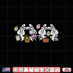 Design Easter Bunny Nurses Rabbit Er Ed Squad Crew Scrub Top Women Shirt
