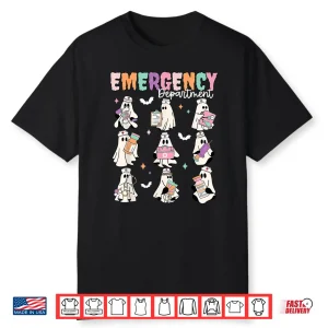 Emergency Department Ghost Er Nurse Halloween Spooky Season Shirt