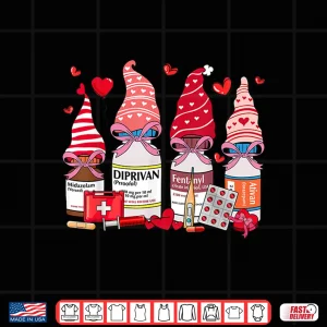 Funny Drugs & Gnome Hat Heart Icu Nurse Happy Valentines Day Shirt 4 Design Funny Drugs Gnome Hat Heart Icu Nurse Happy Valentines Day Shirt