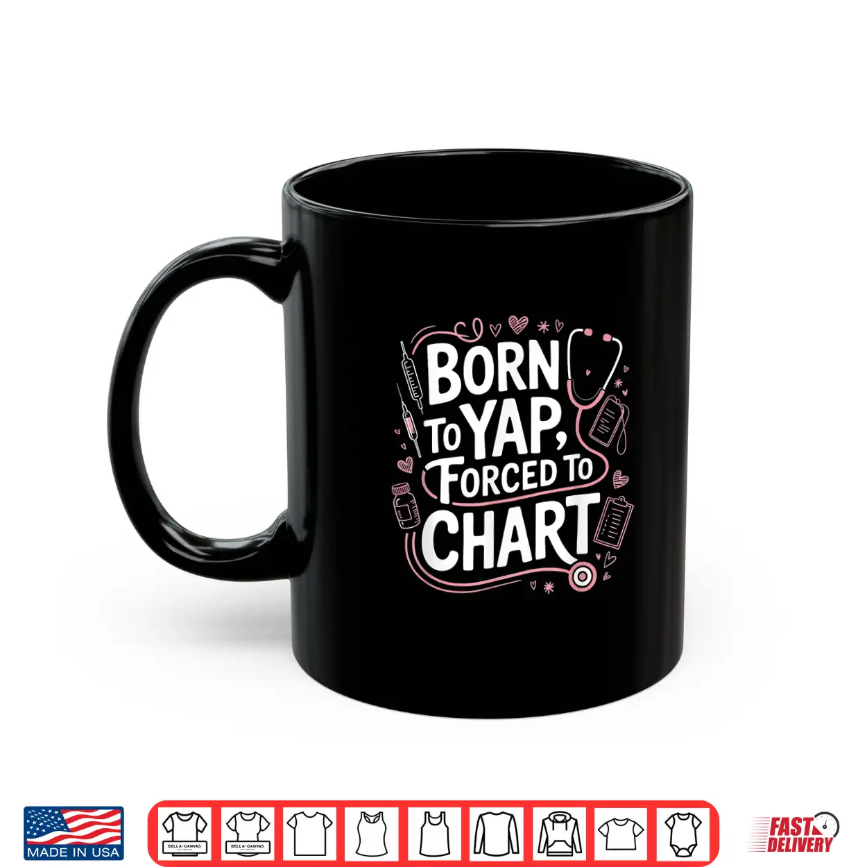 Funny Vintage Born To Yap Forced To Chart For Er Nurses Shirt
