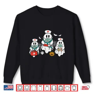 Sweatshirt Halloween Ghost Nurses Funny Er Crew Costume Scrub Top Women Shirt