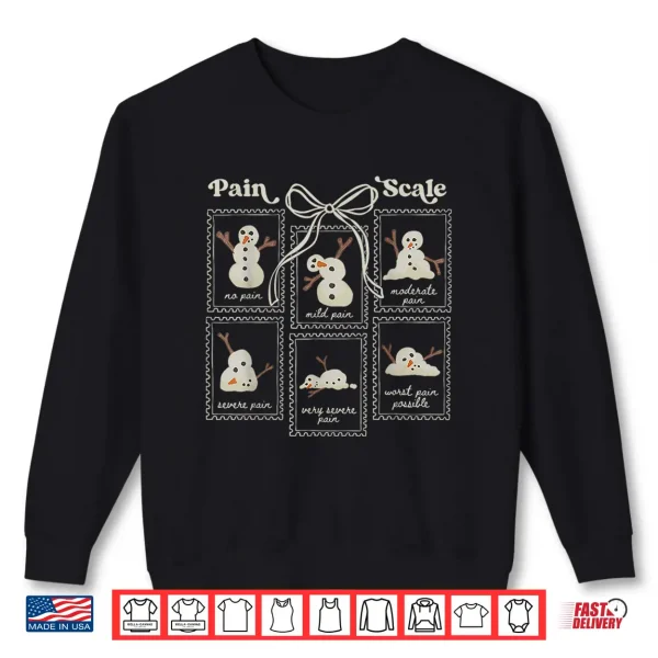 Sweatshirt Preppy Coquette Pain Scale Stamps Snowmen Trauma Er Nurses Shirt