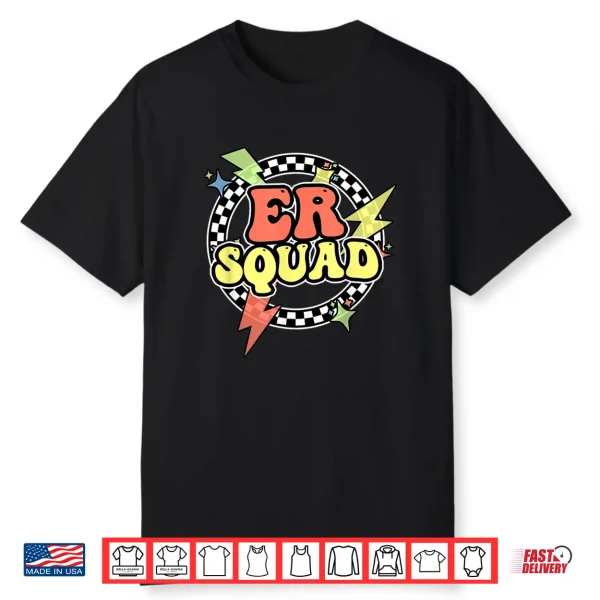 Retro Er Squad Tshirt Halloween Emergency Nurses Day Tech Shirt