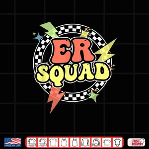 Design Retro Er Squad Tshirt Halloween Emergency Nurses Day Tech Shirt