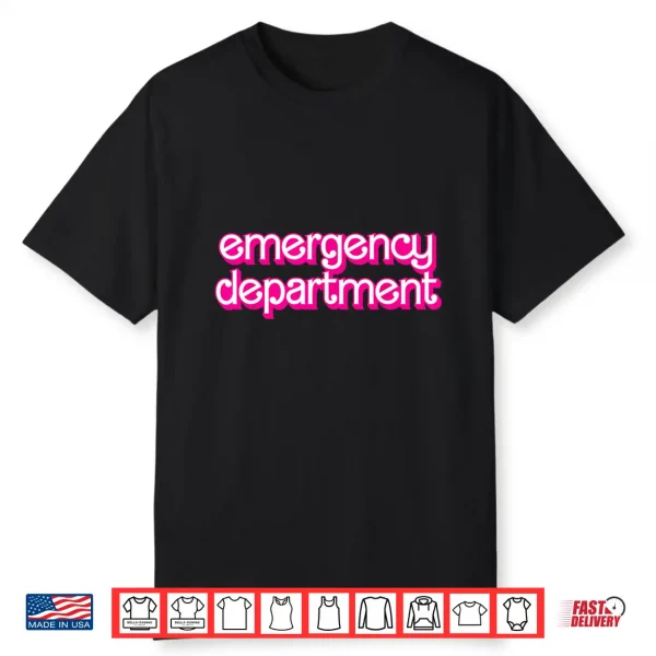 Retro Pink Emergency Department Nurses Er Doctor Shirt