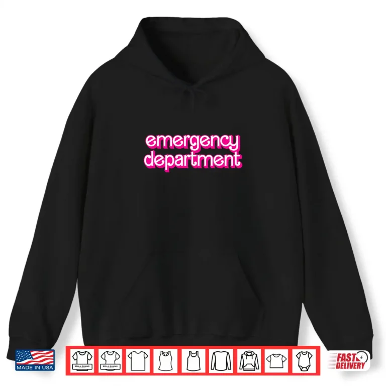 Hoodie Retro Pink Emergency Department Nurses Er Doctor Shirt