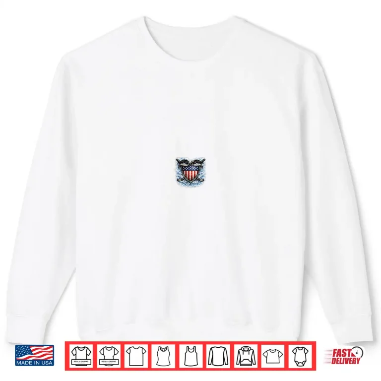 Sweatshirt American Ice Hockey Player With Flag Snow Burst Shirt