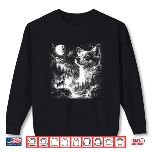 Sweatshirt Chihuahua Howling To The Moon Vintage 90S Retro Animal Shirt 1