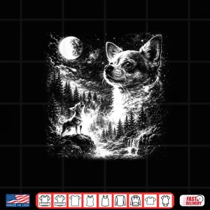 Design Chihuahua Howling To The Moon Vintage 90S Retro Animal Shirt 1