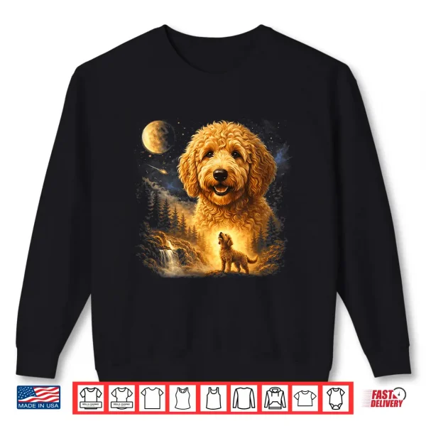 Goldendoodle Howling To The Moon Vintage Mystical Dog Art Shirt 2 Sweatshirt Goldendoodle Howling To The Moon Vintage Mystical Dog Art Shirt