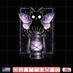 Design Cat Kitty Lunar Moth Purple Kawaii Pastel Goth Alt Aesthetic Shirt