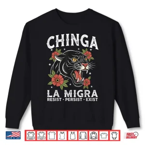 Sweatshirt Fierce Chinga La Migra Jaguar Design Floral Shirt