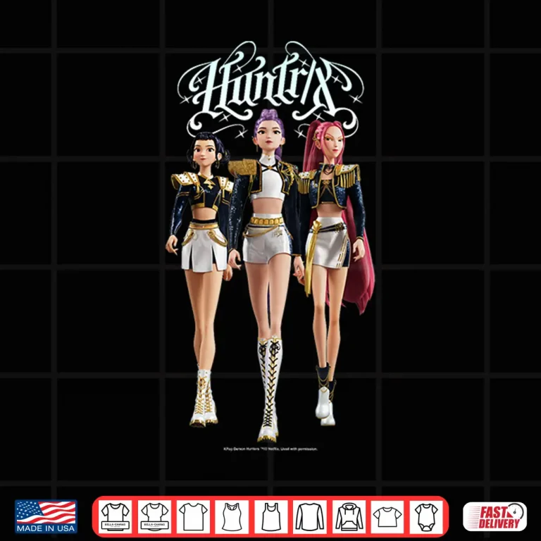Kpop Demon Hunters Mira Rumi & Zoey Huntrix Walking Together Shirt 4 Design Kpop Demon Hunters Mira Rumi Zoey Huntrix Walking Together Shirt