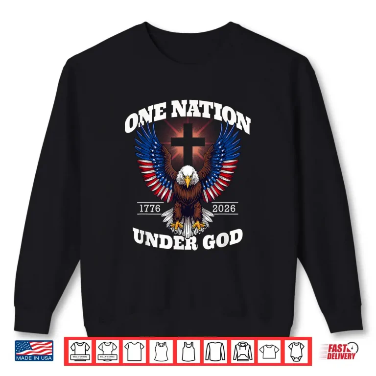 Sweatshirt One Nation Under God Patriotic Eagle Design Shirt