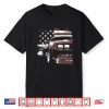 Patriotic Muscle Car Iroc Z Front Headlight Corner Usa Flag Shirt