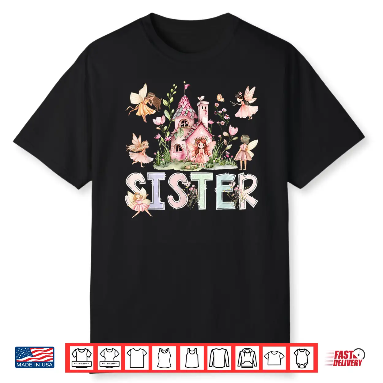 Sister Fairy Magical Floral Birthday Girl Fairytale Family Shirt Sister Fairy Magical Floral Birthday Girl Fairytale Family Shirt