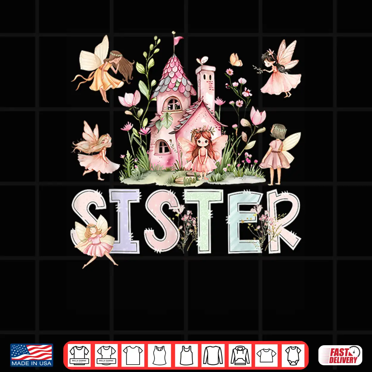 Sister Fairy Magical Floral Birthday Girl Fairytale Family Shirt Sister Fairy Magical Floral Birthday Girl Fairytale Family Shirt