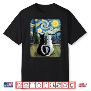 Van Gogh Starry Night Cat Shirt