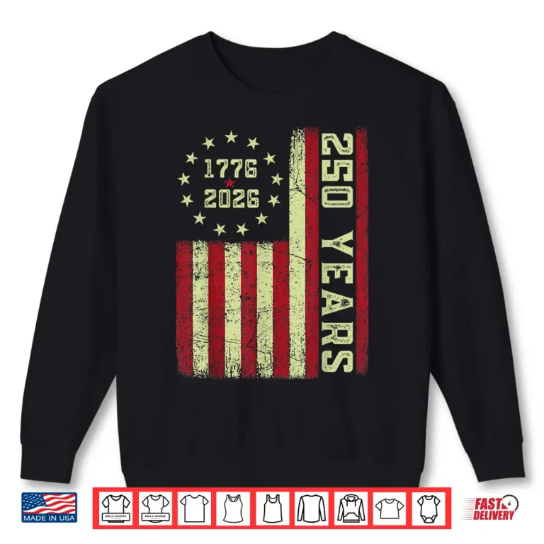 Sweatshirt 250 Anniversary Usa Flag Shirt