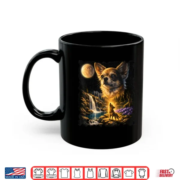Mug Chihuahua Howling To The Moon Vintage 90S Chihuahua Mom Dad Shirt