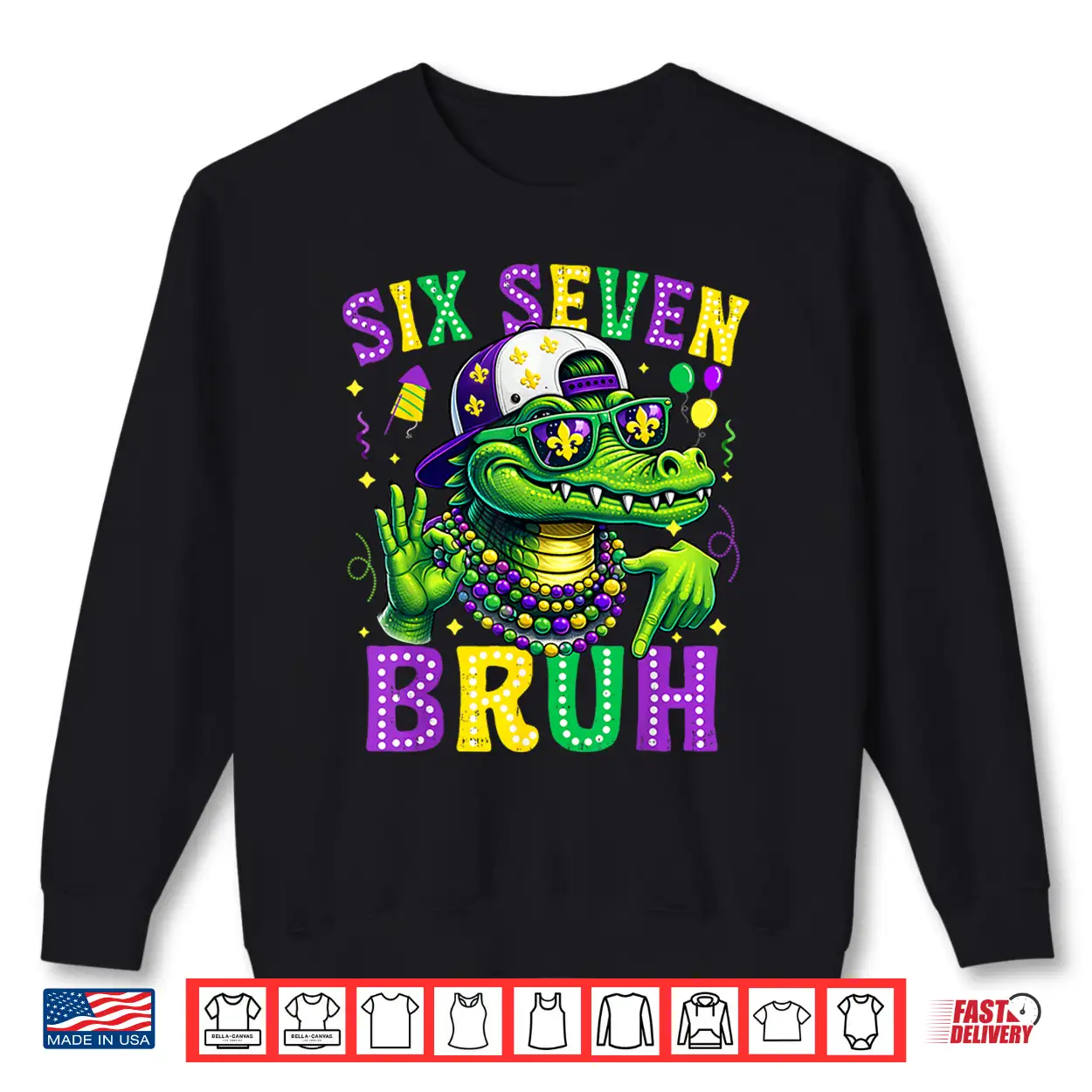 Mardi Gras Six Seven Bruh Mardigator Alligator 6 7 Boys Kids Shirt Mardi Gras Six Seven Bruh Mardigator Alligator 6 7 Boys Kids Shirt