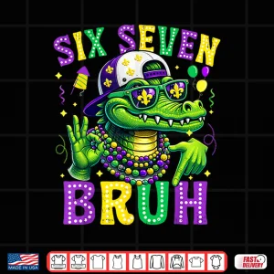 Mardi Gras Six Seven Bruh Mardigator Alligator 6 7 Boys Kids Shirt 4 Design Mardi Gras Six Seven Bruh Mardigator Alligator 6 7 Boys Kids Shirt