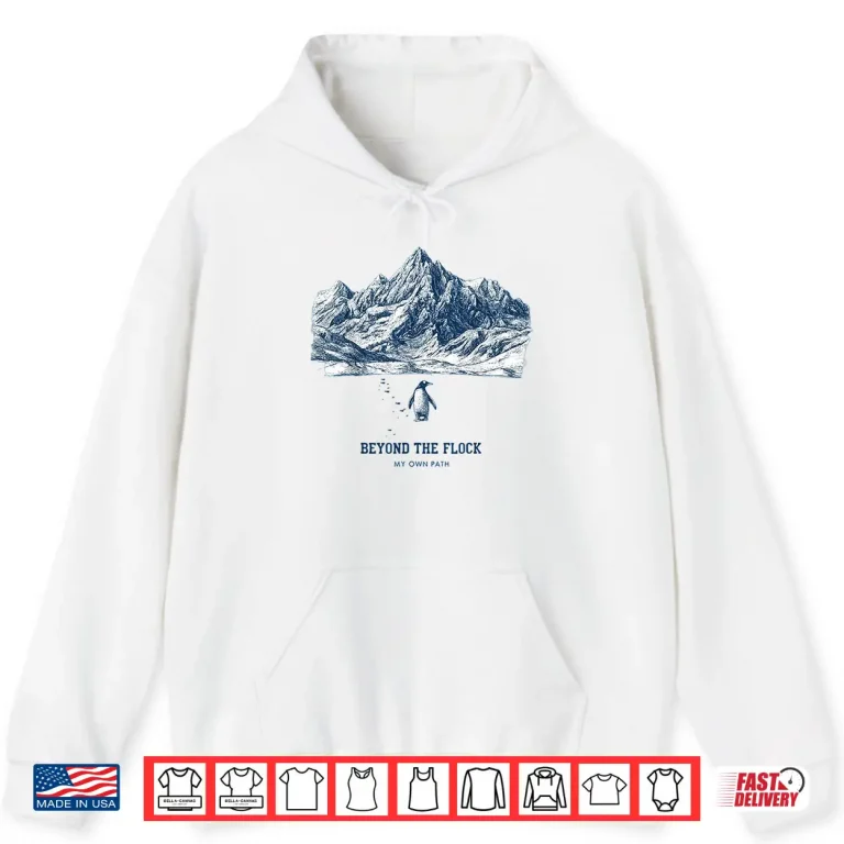 Hoodie Penguin Walking To Mountains Shirt