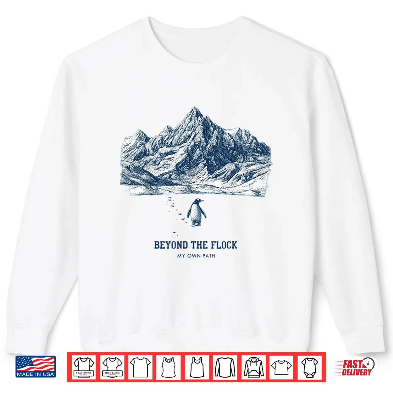 Penguin Walking To Mountains Shirt Penguin Walking To Mountains Shirt