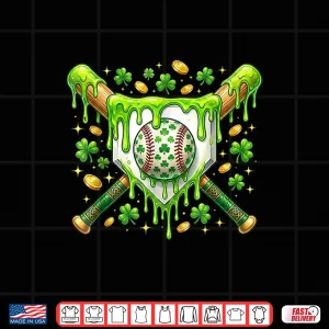 St Patrick Day Baseball Drip Ice Cream Baseball Home Plate Shirt 4 Design St Patrick Day Baseball Drip Ice Cream Baseball Home Plate Shirt