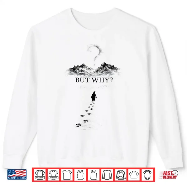 Sweatshirt Penguin But Why Head Towards The Mountains Motivationa Shirt