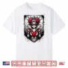 Red Queen Of Hearts Rebel Crown Sunglasses Poker Card Women Shirt